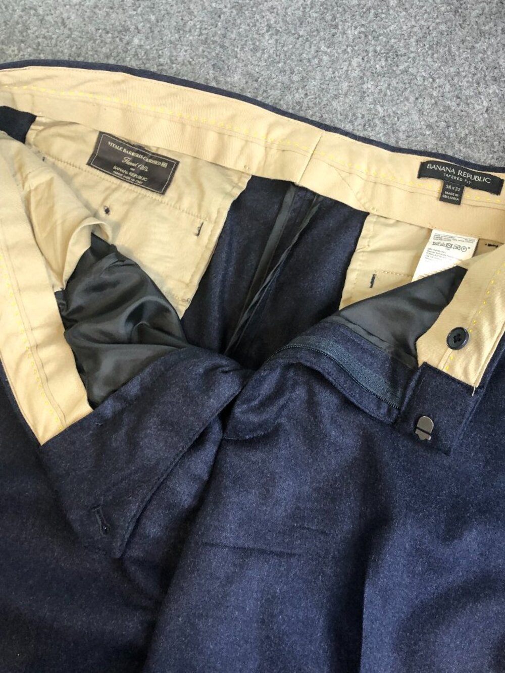 Banana Republic Pants Mens 38x32 Navy Blue Vitale Barberis Canonico Flannel 120s